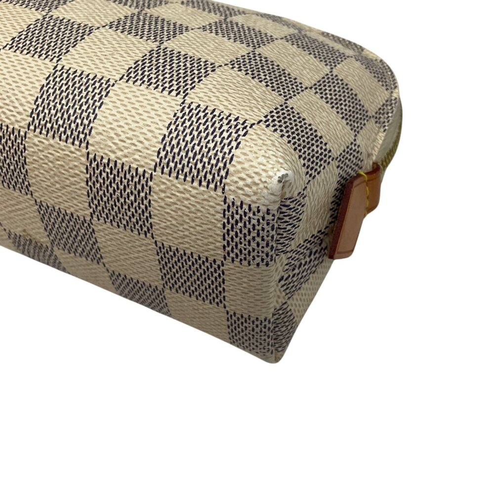 Louis Vuitton Ivory Damier Azur Canvas Cosmetic Pouch - Picture 7 of 16